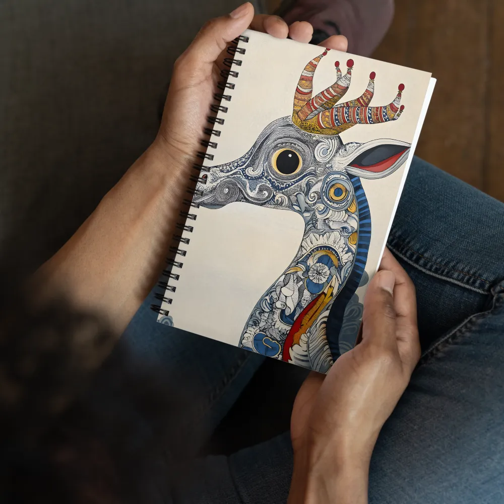 Whimsical Elegance: The Surreal Giraffe | Spiral Notebook