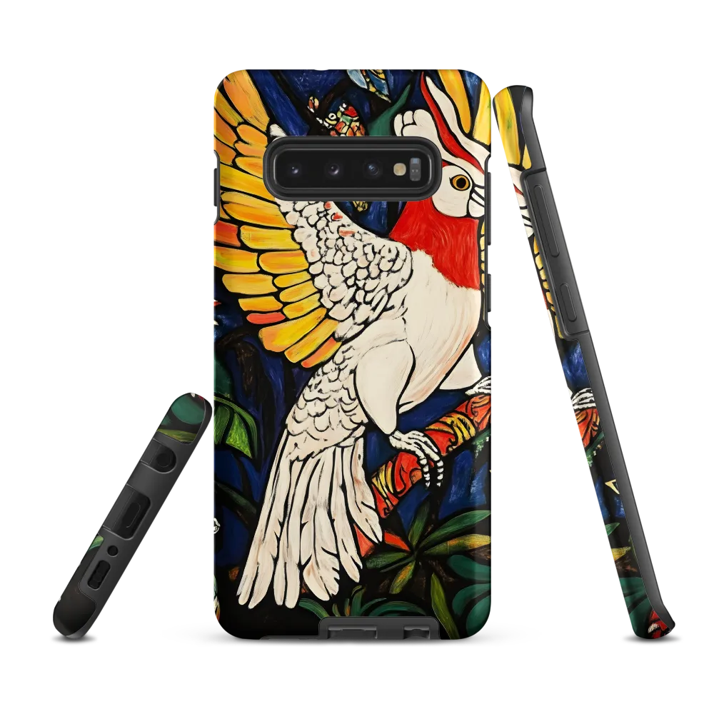 Cockatoo on a Patterned Branch