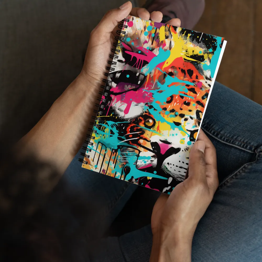 Fierce Fusion: Tiger and Lion in Graffiti | Spiral Notebook