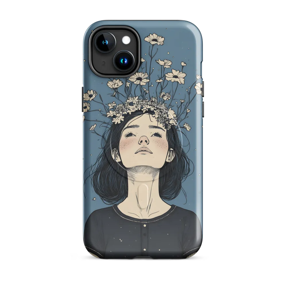 Floral Serenity: A Portrait of Tranquility | Phone Case |  15 Plus | MagSafe® Tough Case | Glossy