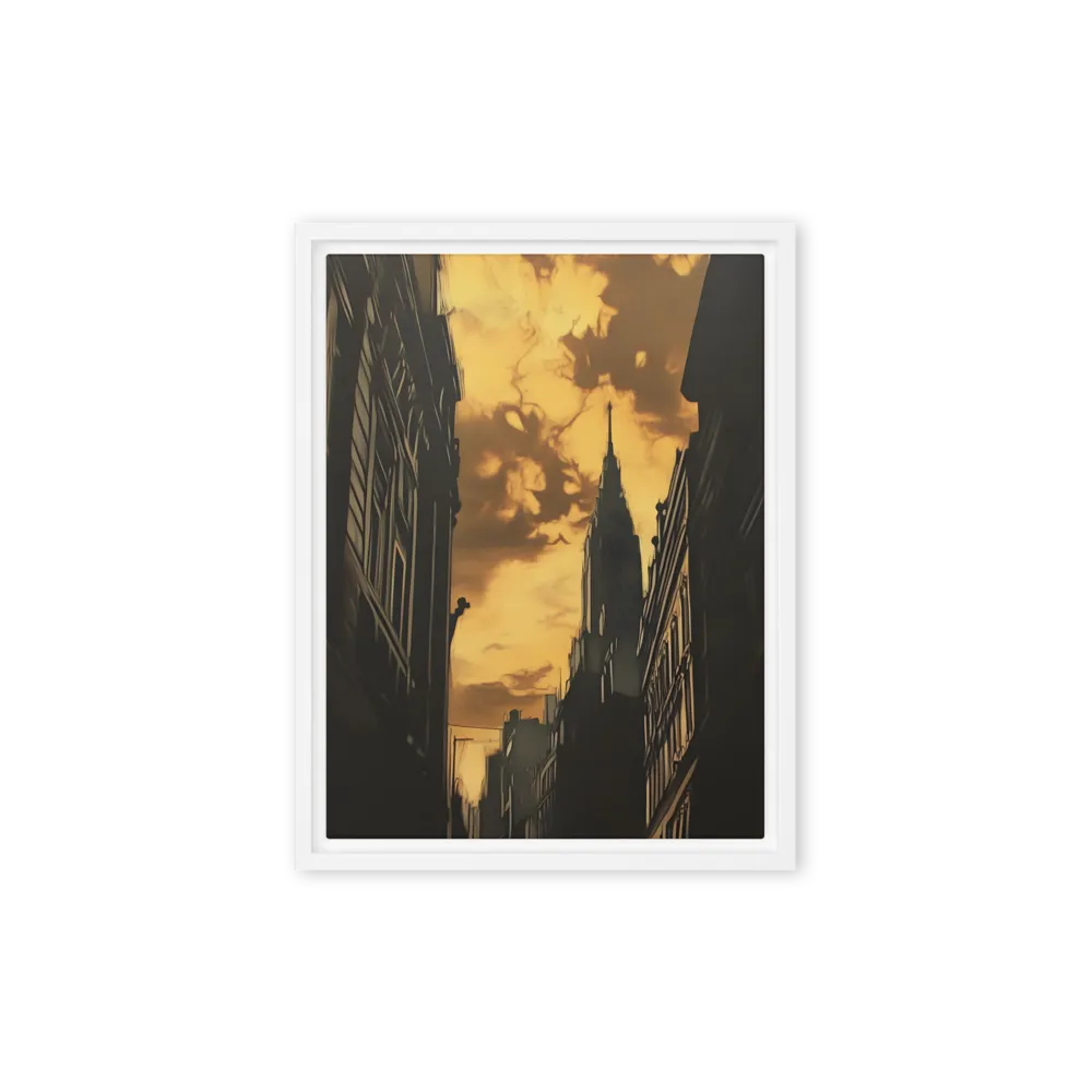 The Twilight Streets | Canvas with White Frame | 9″×12″