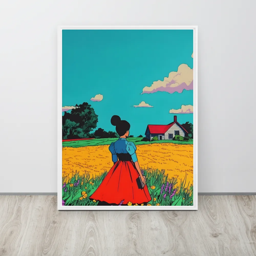 Whispers of a Sunlit Meadow | Canvas with White Frame | 24″×32″