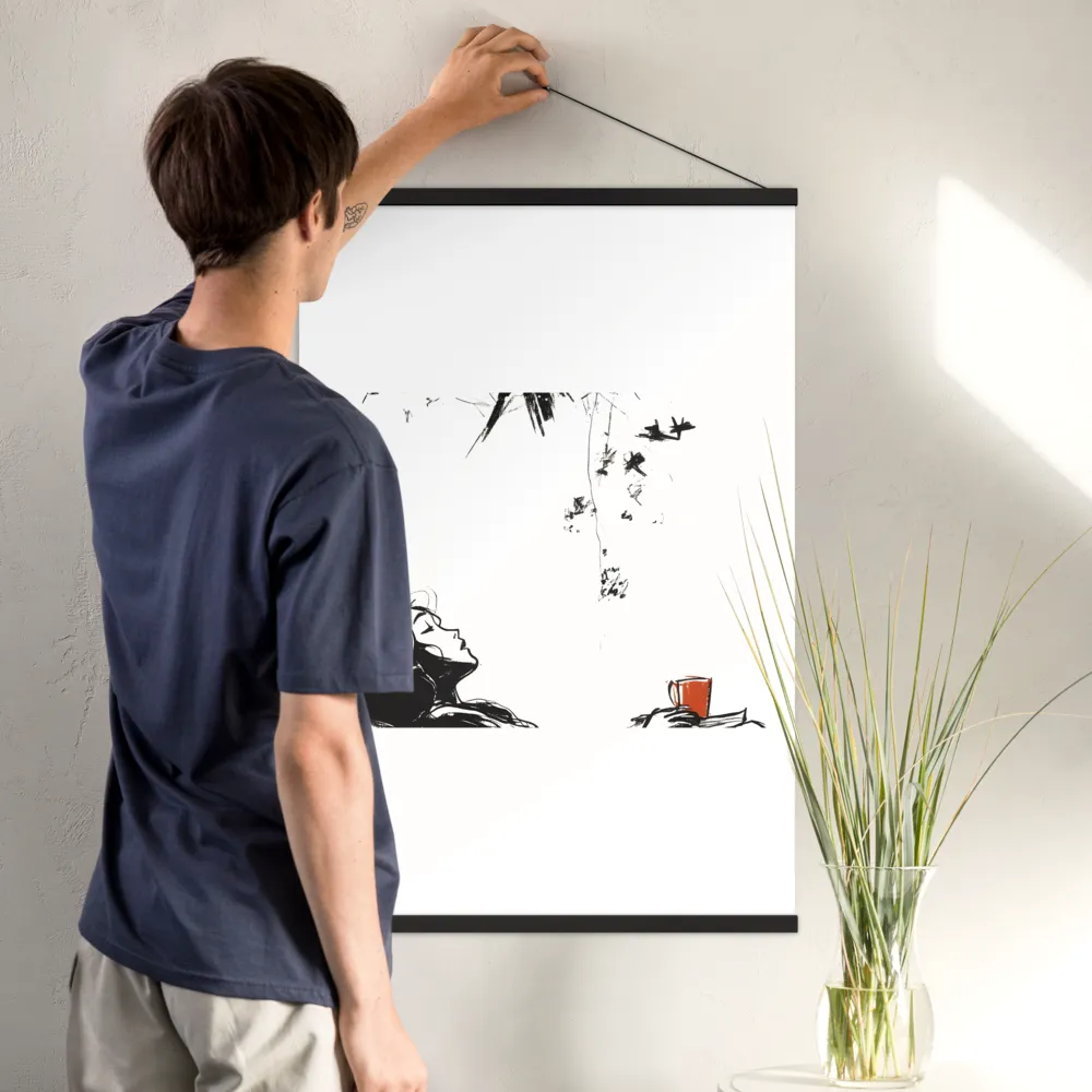 Contemplative Serenity | Poster With Black Wood Hanger | 24″×36″
