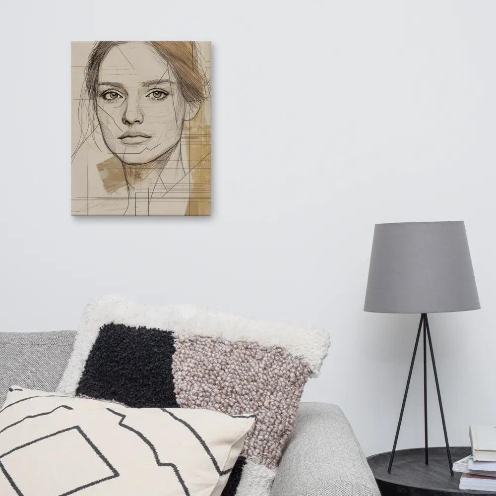 Geometric Elegance: A Modern Portrait | Canvas | 16″×20″