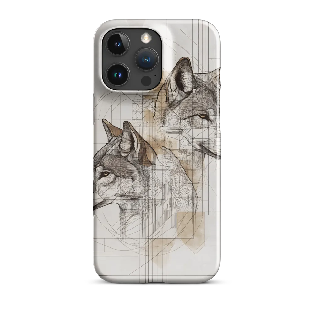 Geometric Harmony: The Essence of Wolves | Phone Case |  16 Pro Max | Snap Case | Glossy