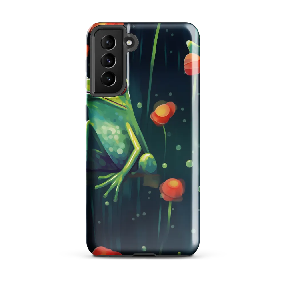 Playful Frogs in a Lush Pond