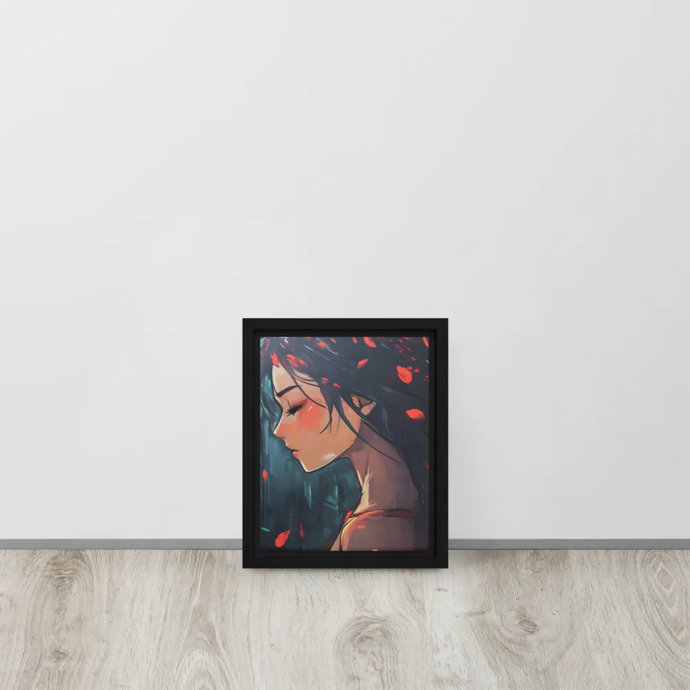 Whispers of Melancholy | Canvas with Black Frame | 8″×10″