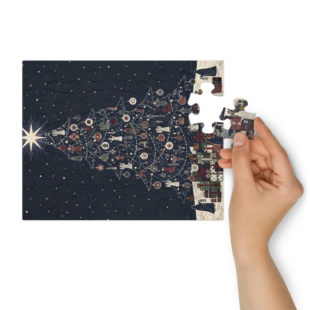 Starry Christmas Tree 
 Jigsaw Puzzle in Tin Box