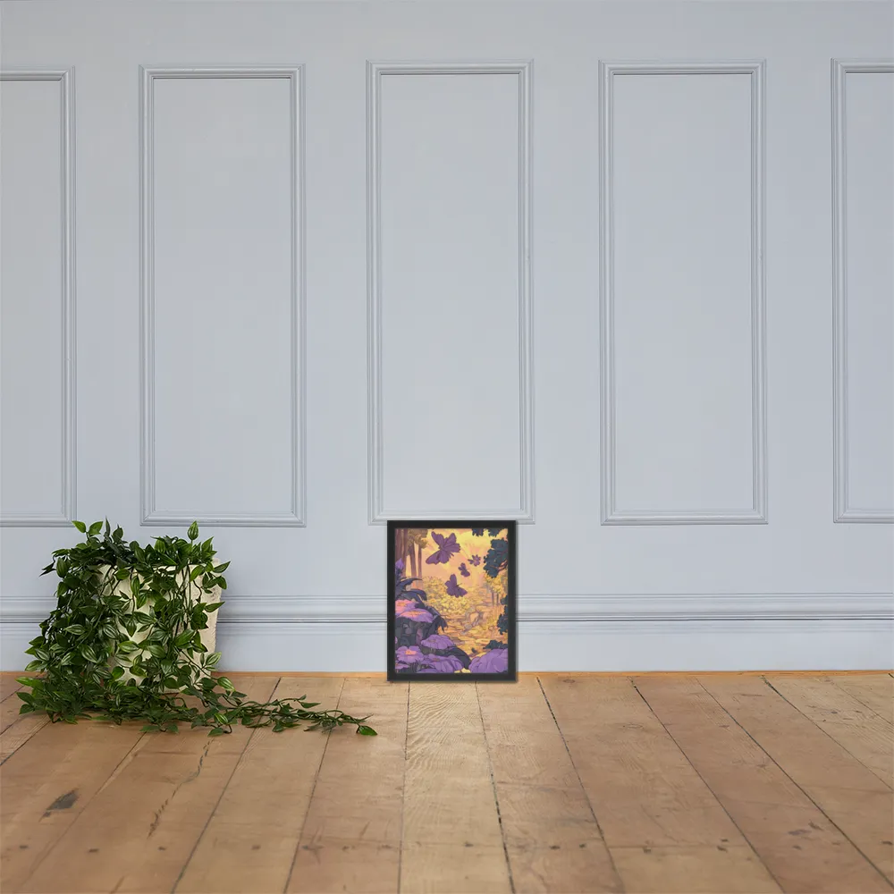 A Serene Dance of Butterflies | Poster with Black Frame | 11″×14″