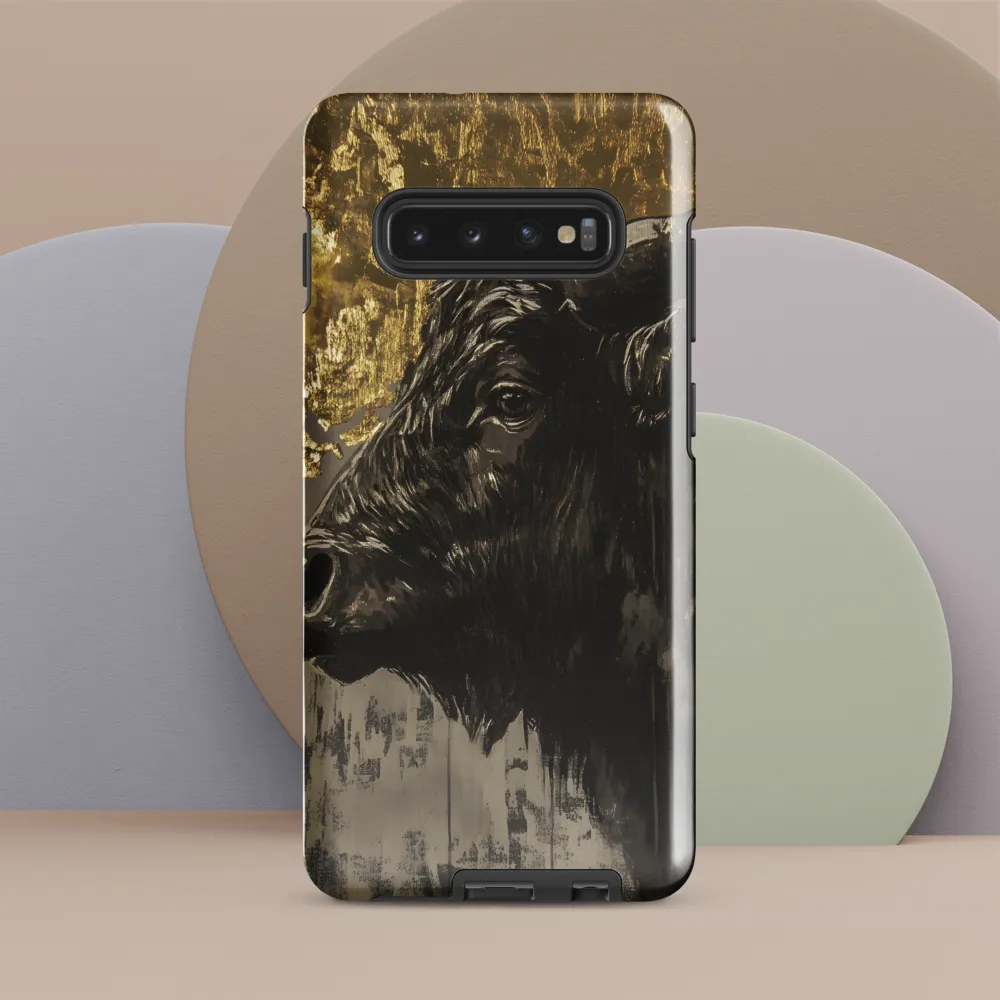 Majestic Bull Against the Golden Horizon | Phone Case |  S10 Plus | Tough Case | Glossy