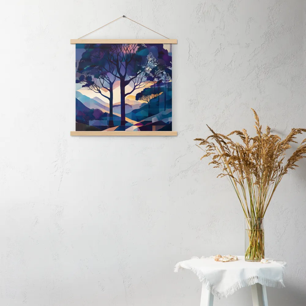 Tranquil Geometry: A Journey Through Color | Poster With Oak Wood Hanger | 18″×18″