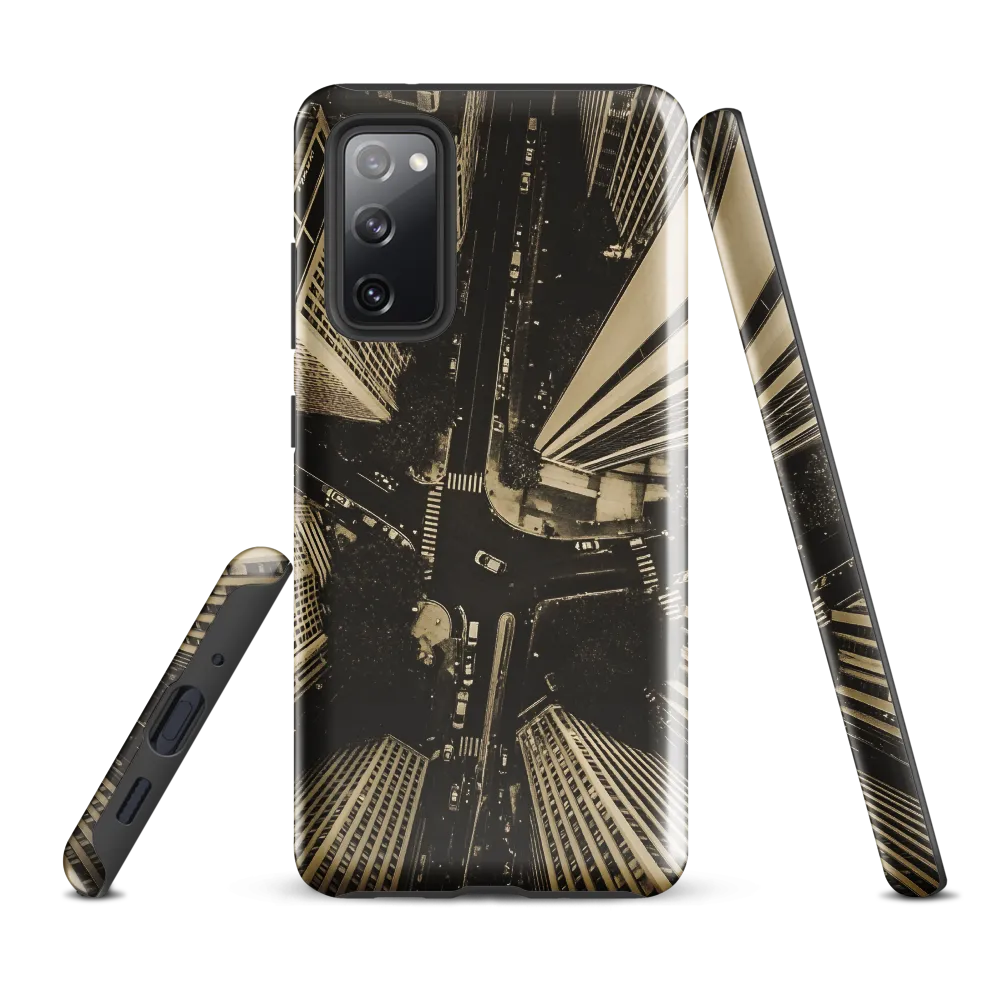 Urban Symphony: Aerial Perspective of City Life | Phone Case |  S20 FE | Tough Case | Glossy