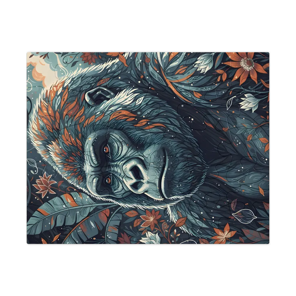 Gorilla in Bloom 
 Jigsaw Puzzle in Tin Box