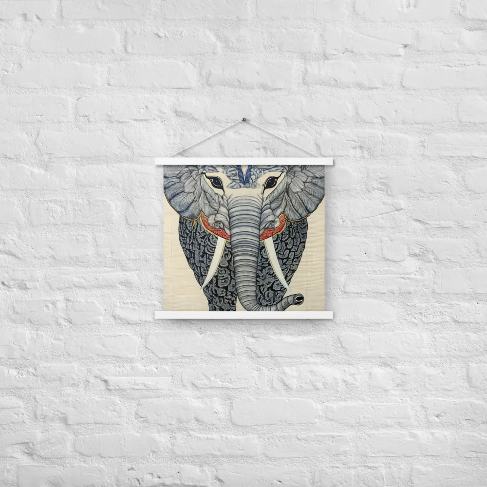 Majesty of the Elephant | Poster With White Wood Hanger | 18″×18″