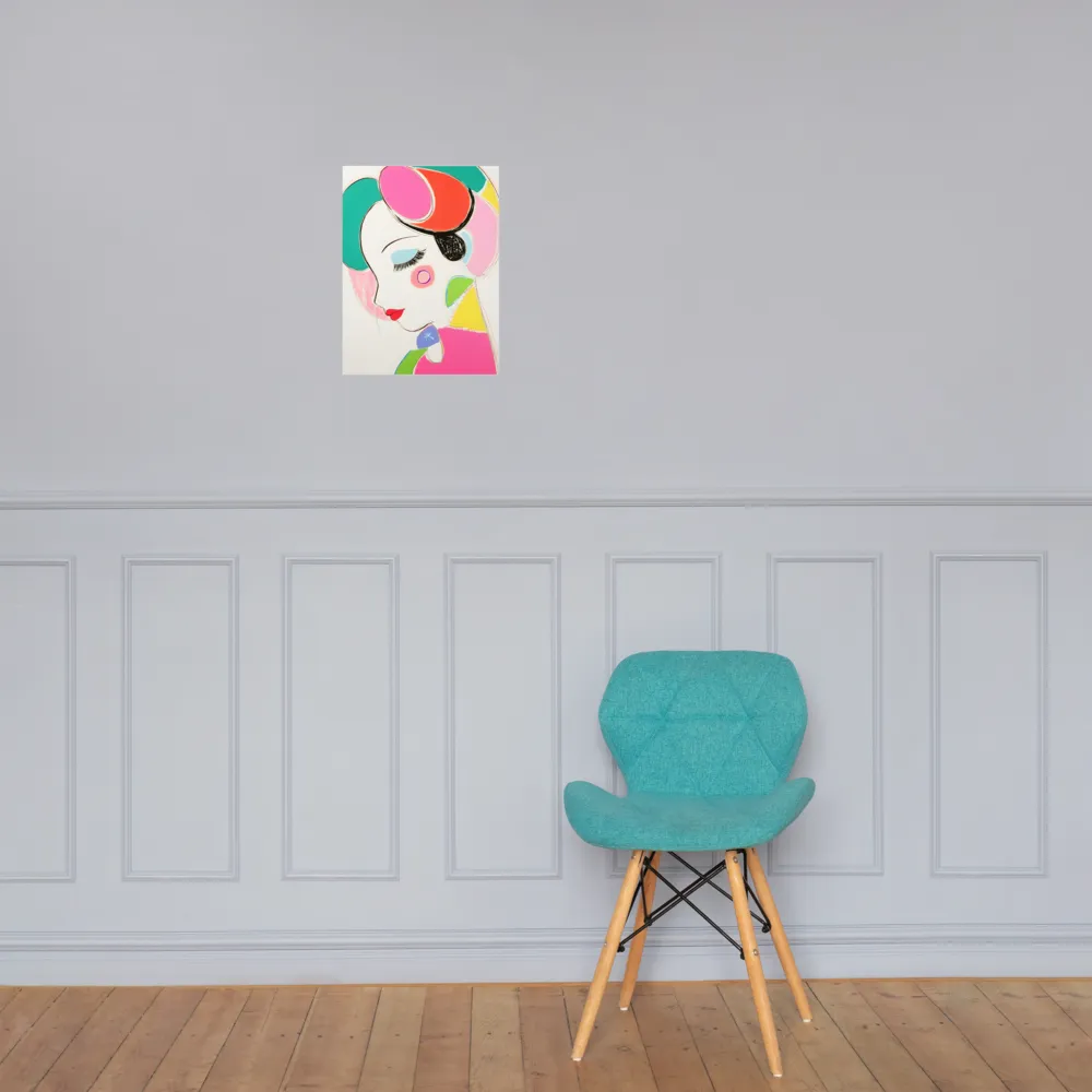 Whimsical Portrait in Colorful Abstraction | Poster | 12″×16″