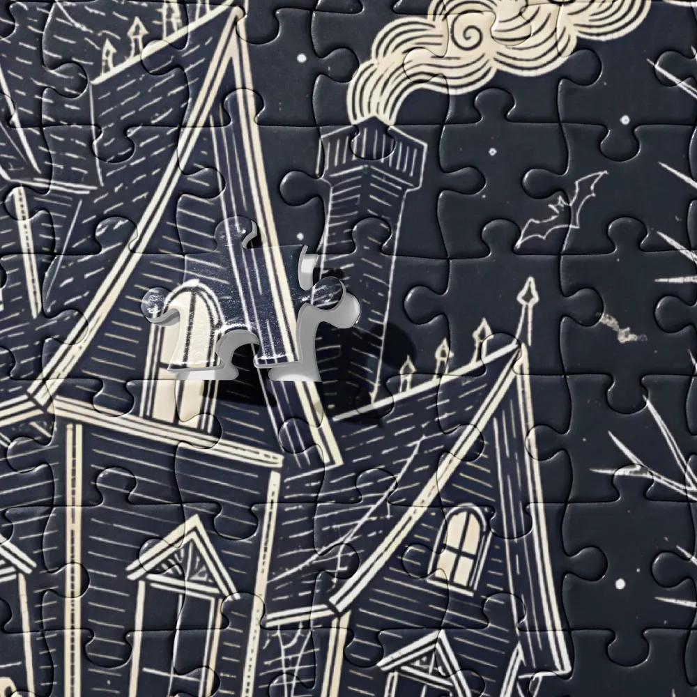 Moonlit Haunted House 
 Jigsaw Puzzle