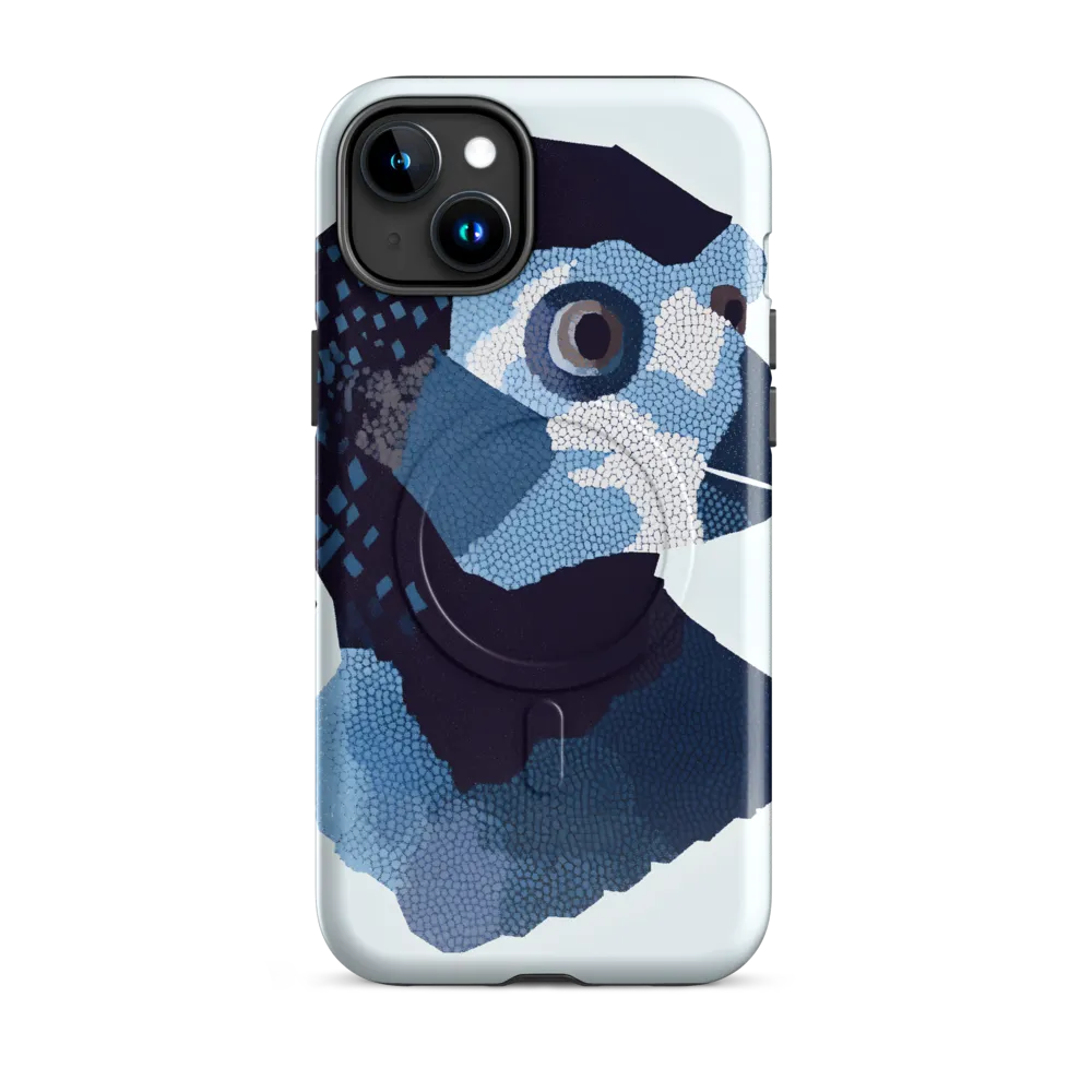 Abstract Avian Portrait in Blue
