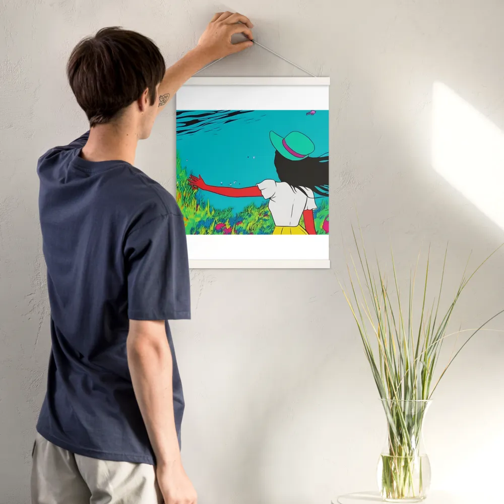 Whimsical Encounter | Poster With White Wood Hanger | 16″×20″