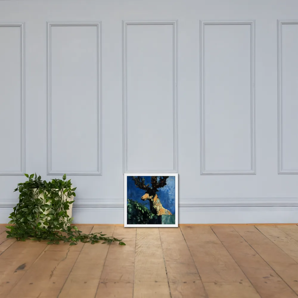 The Majestic Deer in Nature | Poster with White Frame | 14″×14″