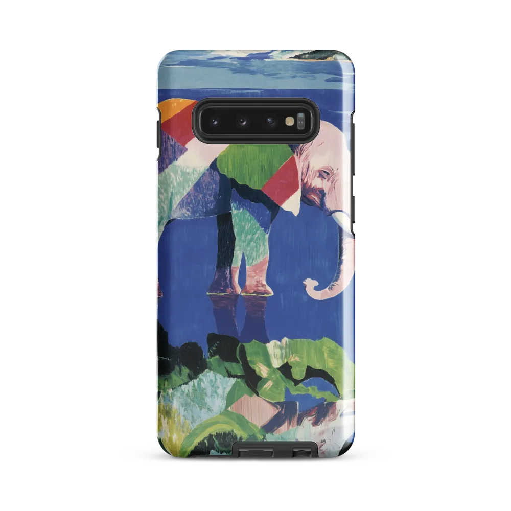 Serenity in Color: The Elephants of Reflection | Phone Case |  S10 Plus | Tough Case | Glossy