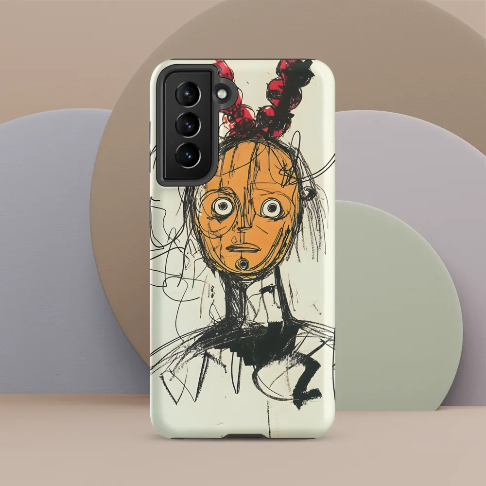 Masked Bust with Red Topknot