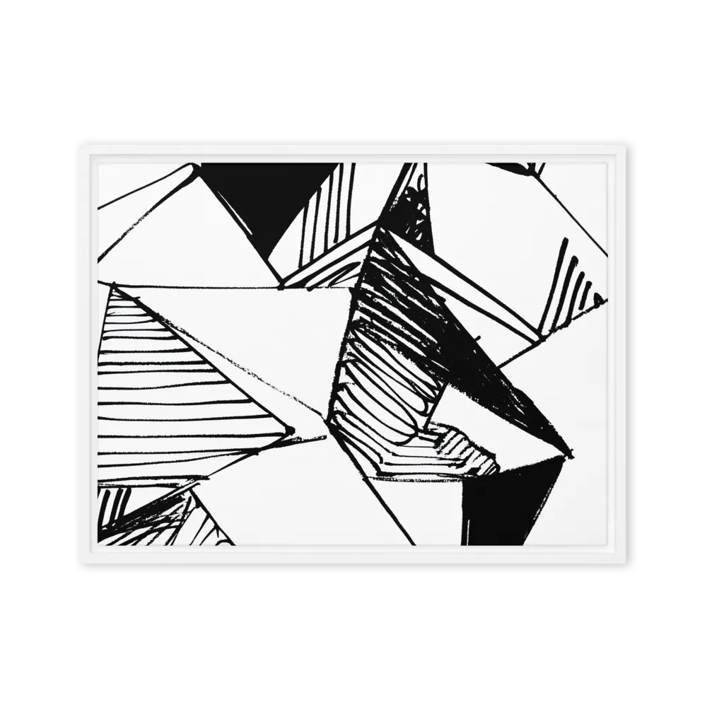 Dynamic Geometry in Ink | Canvas with White Frame | 18″×24″