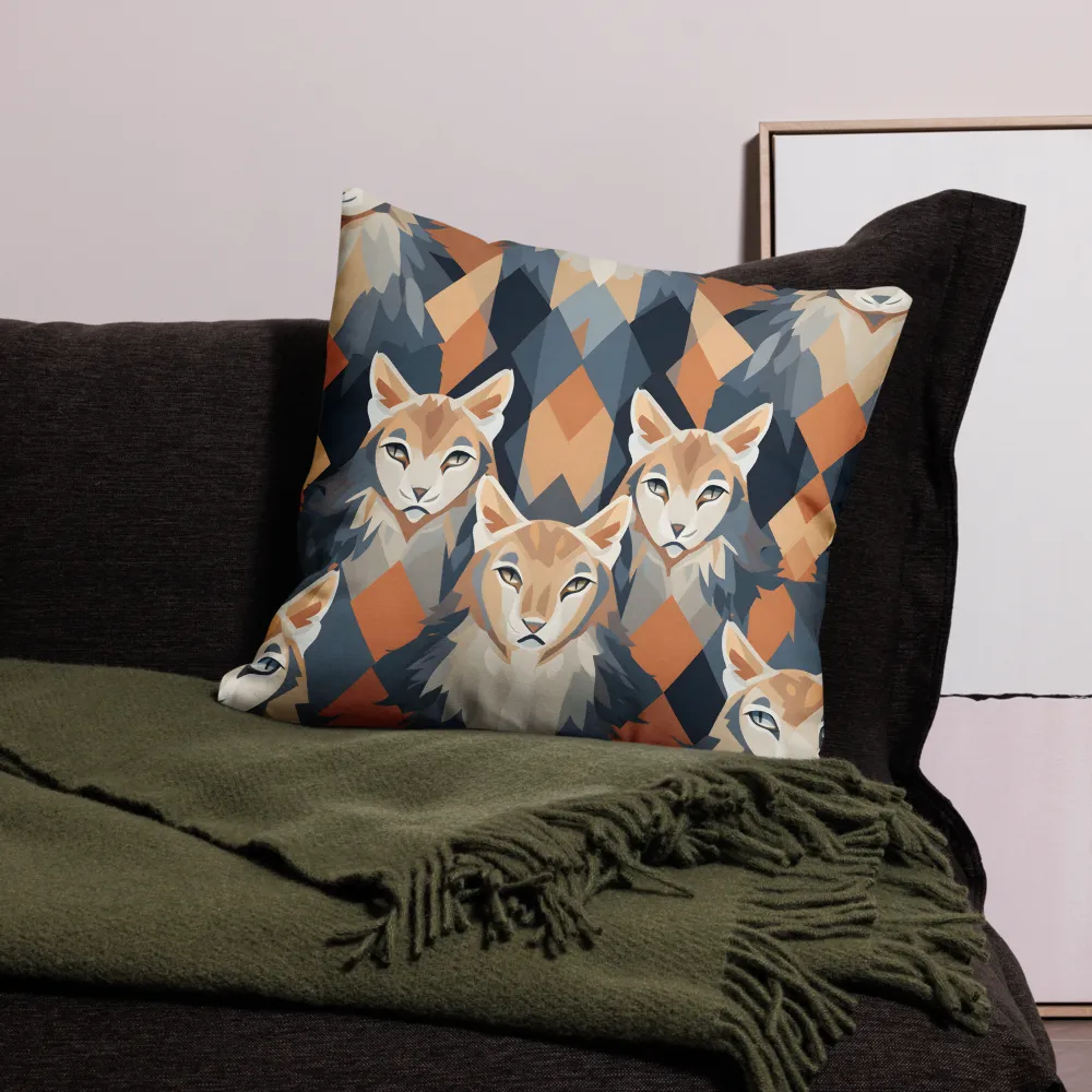 Elegance in Geometry: The Foxes | Pillow | 22″×22″