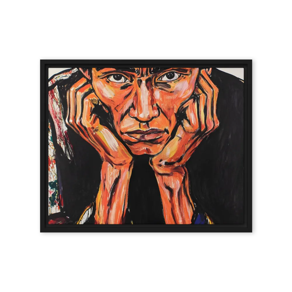 Contemplative Intensity: An Expressionist Portrait | Art Print