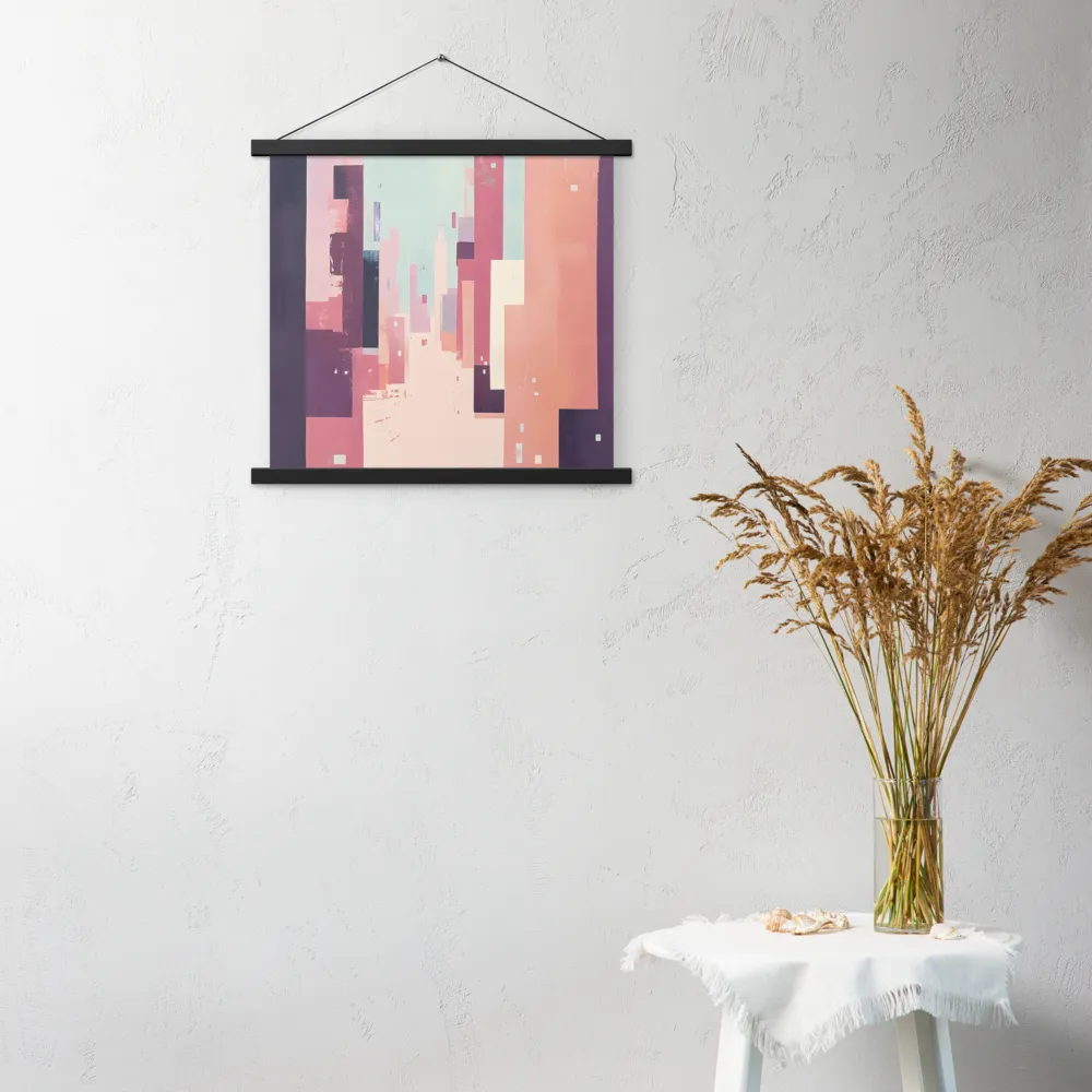 Tranquil Cityscape | Poster With Black Wood Hanger | 18″×18″