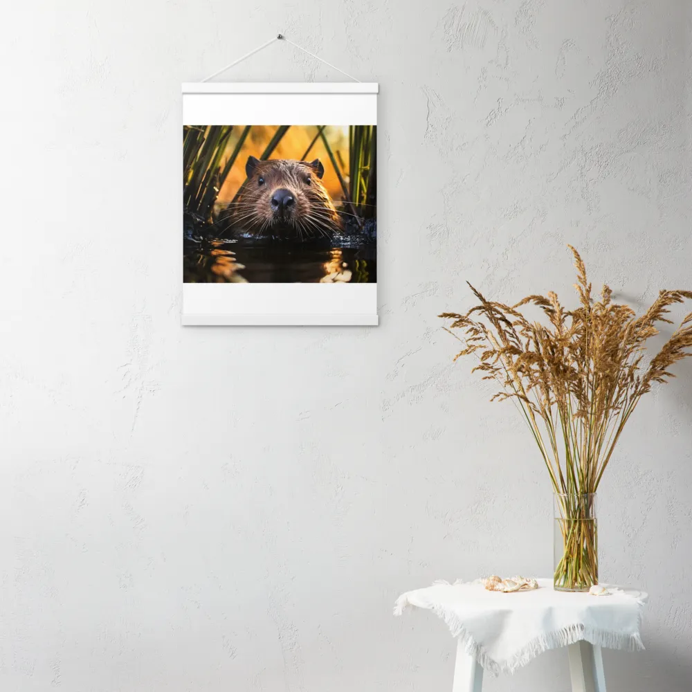Beaver Serenity: A Natural Portrait | Poster With White Wood Hanger | 16″×20″