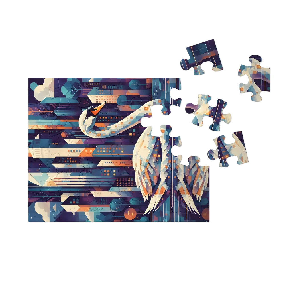 Urban Swan 
 Jigsaw Puzzle in Tin Box