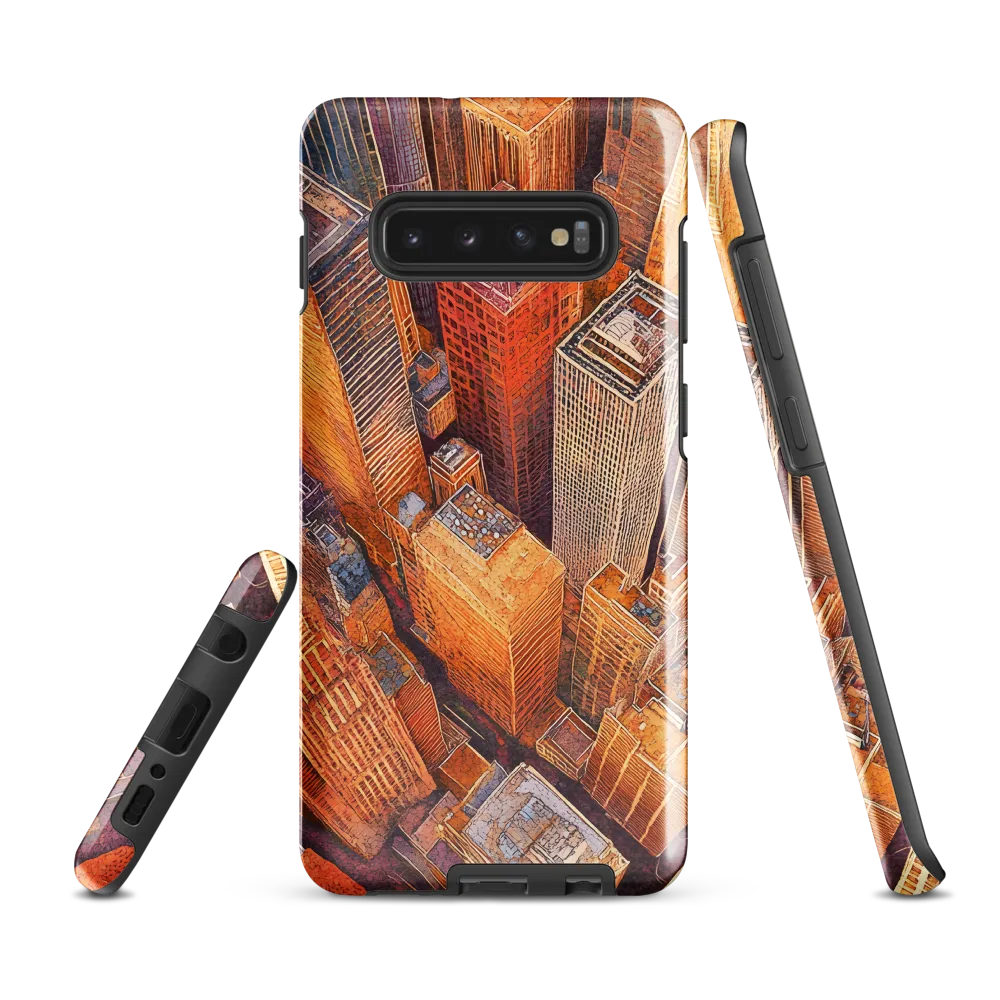 Urban Symphony in Orange and Purple | Phone Case |  S10 Plus | Tough Case | Glossy