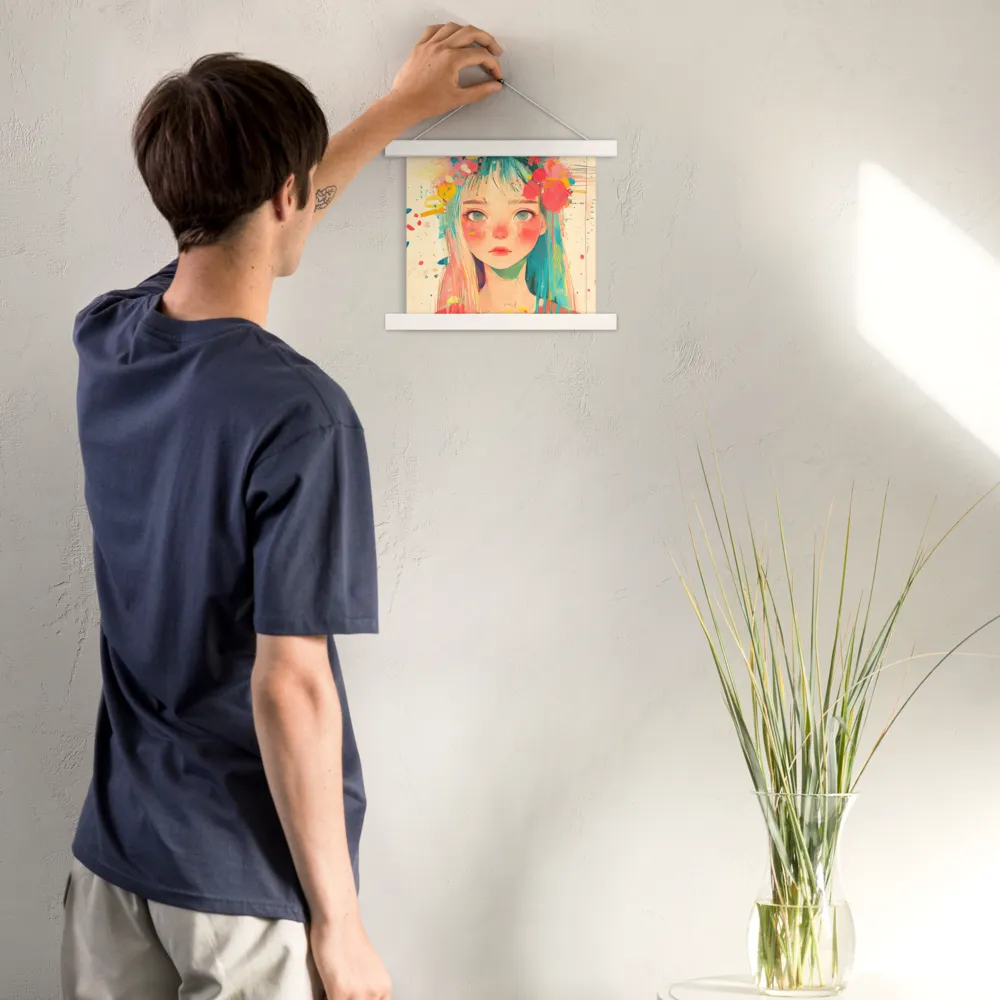 Whimsical Blossom | Poster With White Wood Hanger | 10″×10″
