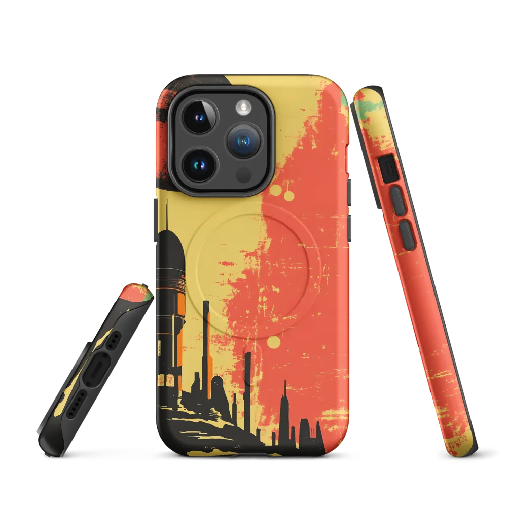 Journey to the Stars: A Retro-Futuristic Landscape | Phone Case |  14 Pro | MagSafe® Tough Case | Matte