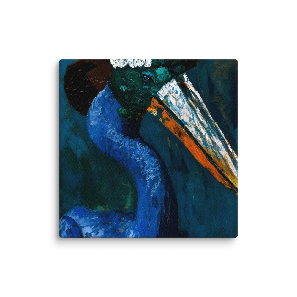Majestic Absurdity: The Hat-Wearing Bird | Canvas | 8″×8″