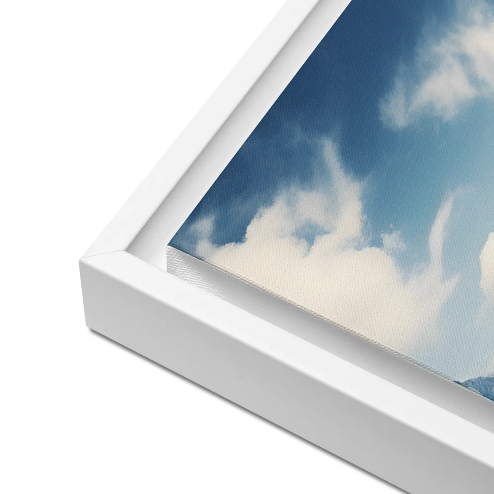 Majestic Serenity: A Landscape of Mountains and Rivers | Canvas with White Frame | 24″×36″