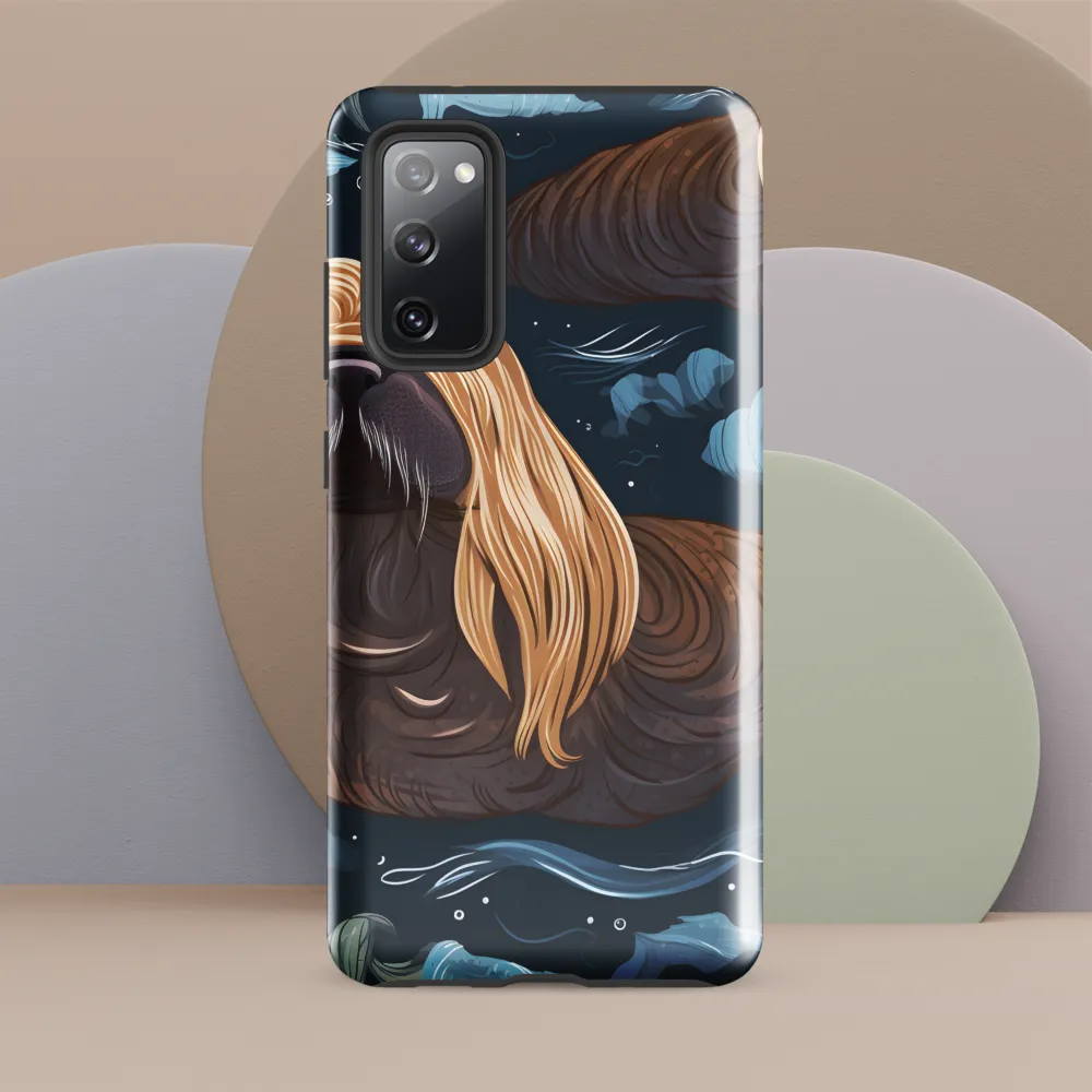 Whimsical Walruses in Deep Blue