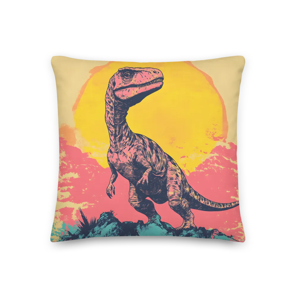 Majestic Dinosaur at Sunrise | Pillow | 18″×18″