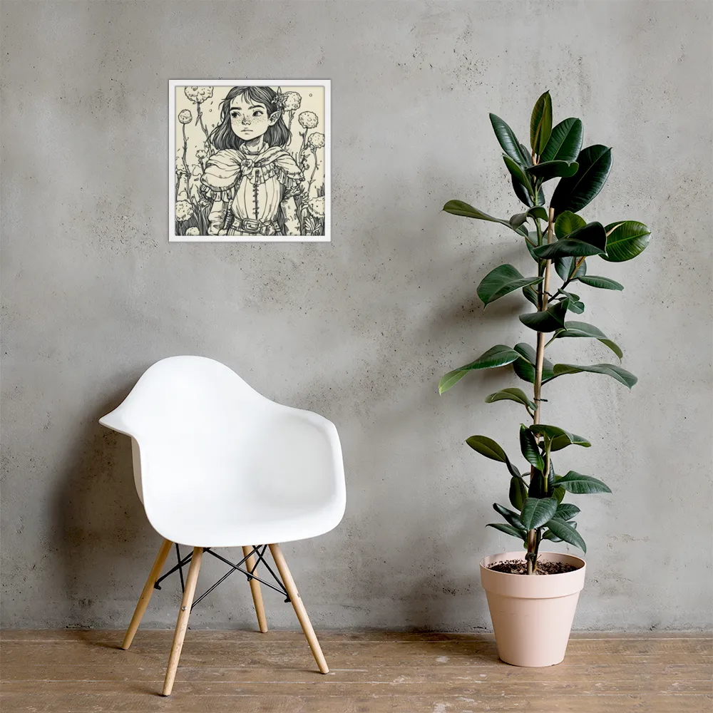 A Young Guardian of Nature | Poster with White Frame | 18″×18″