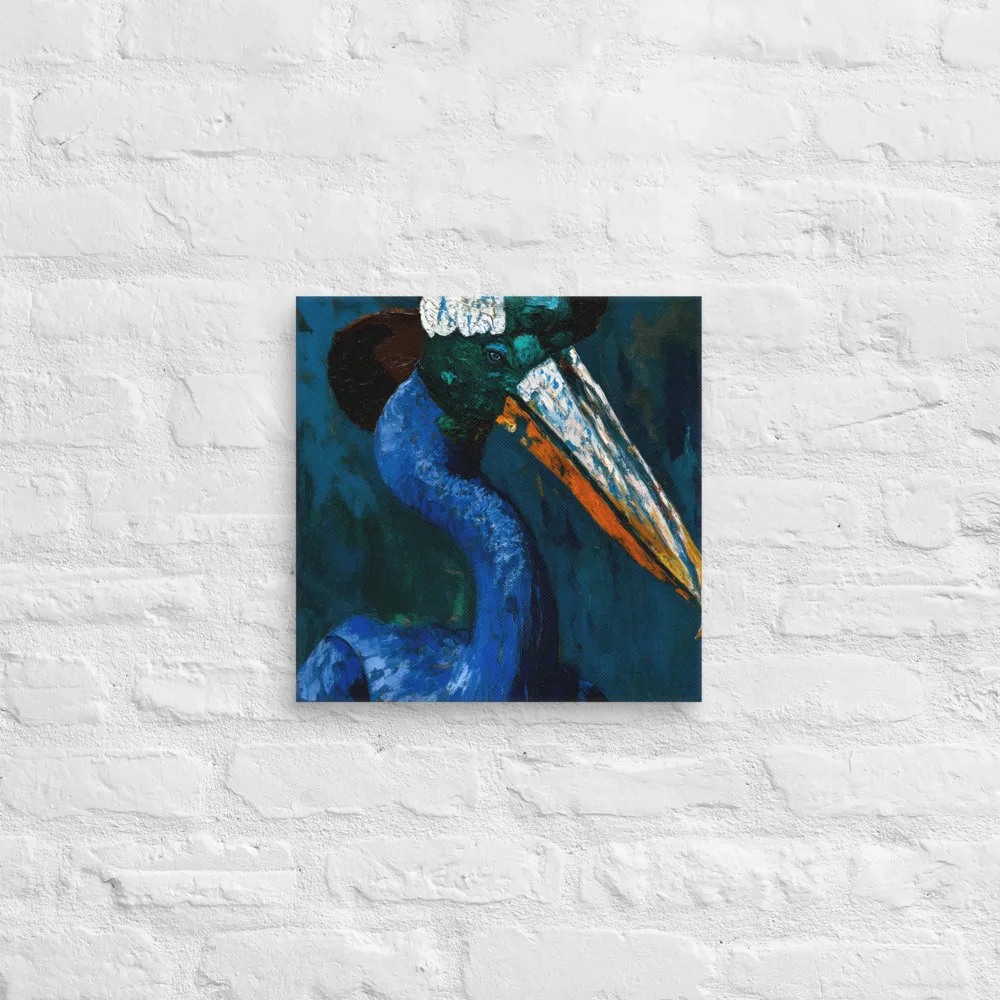 Majestic Absurdity: The Hat-Wearing Bird | Canvas | 14″×14″