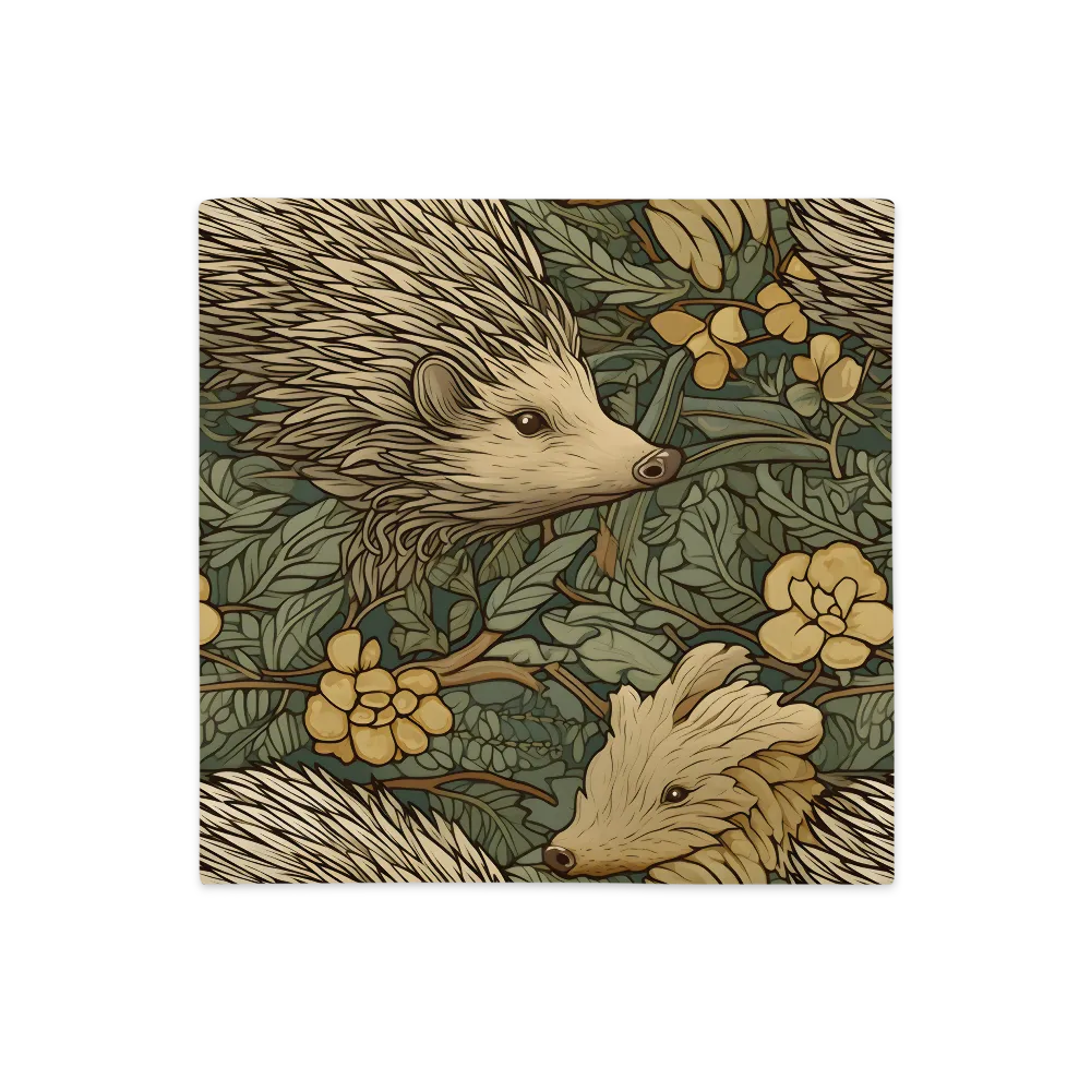 Whimsical Hedgehog Garden | Pillow Case | 18″×18″