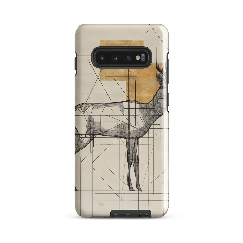 Geometric Elegance: The Majestic Deer | Phone Case |  S10 Plus | Tough Case | Glossy