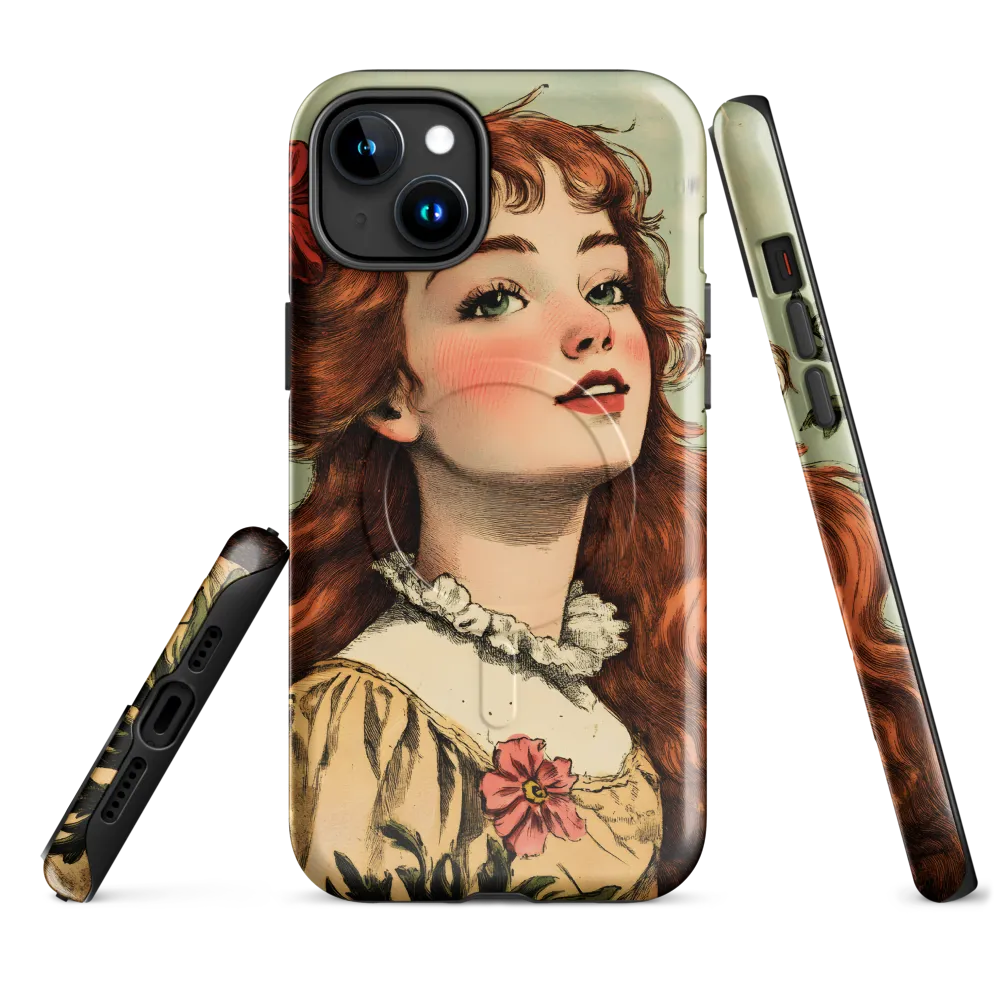 Whimsical Portrait of a Flower-Adorned Girl