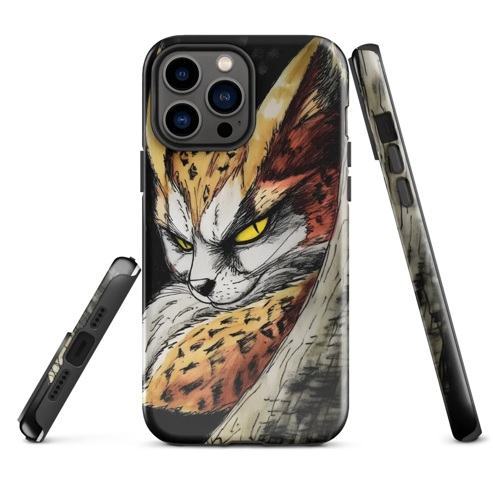 Fierce Gaze of the Wild Cat | Phone Case |  13 Pro Max | Tough Case | Glossy