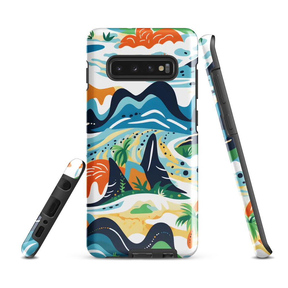 Abstract Tropical Landscape | Phone Case |  S10 Plus | Tough Case | Glossy