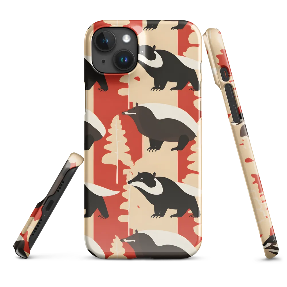 Wildlife Pattern: The Badger Tale | Phone Case |  15 Plus | Snap Case | Glossy