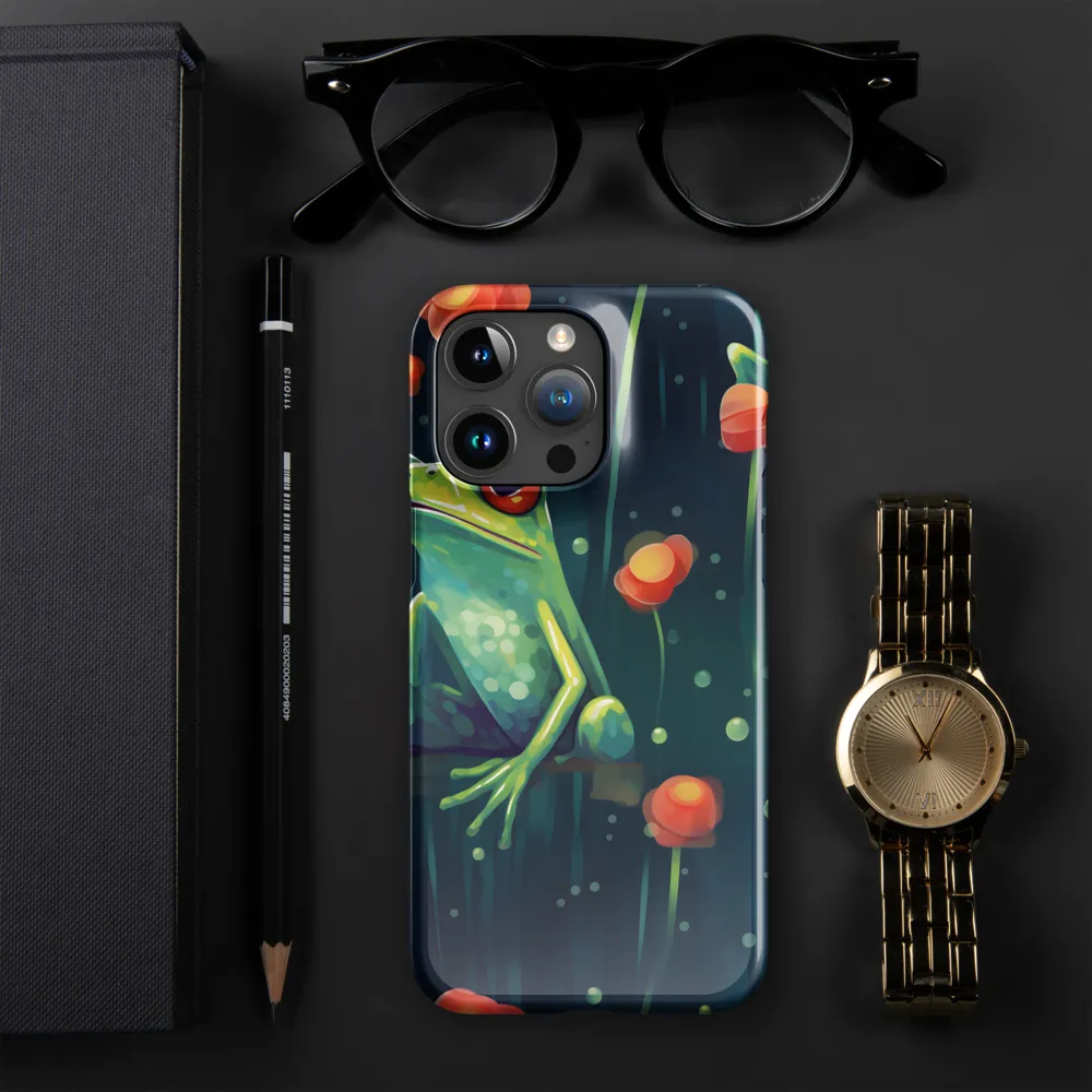 Playful Frogs in a Lush Pond | Phone Case |  15 Pro Max | Snap Case | Glossy
