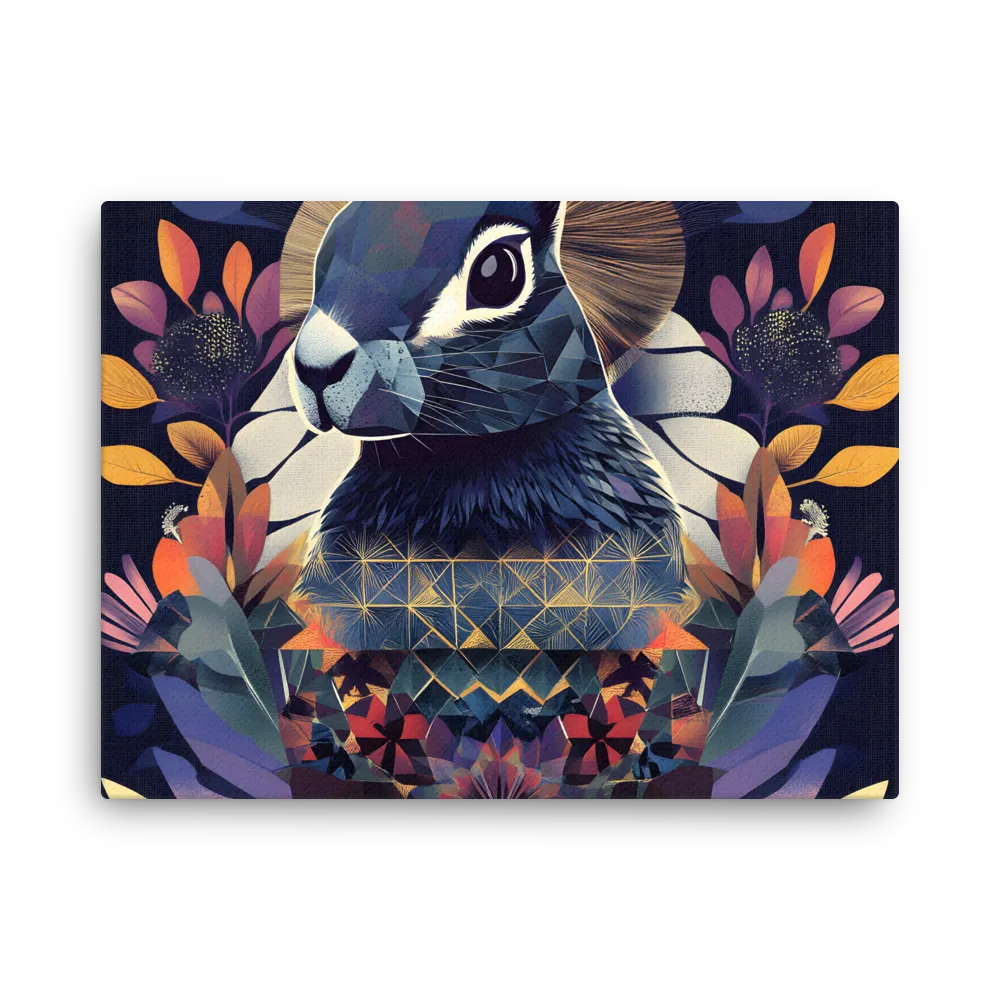 Ethereal Bunny: A Geometric Wonderland | Thin Canvas | 18″×24″