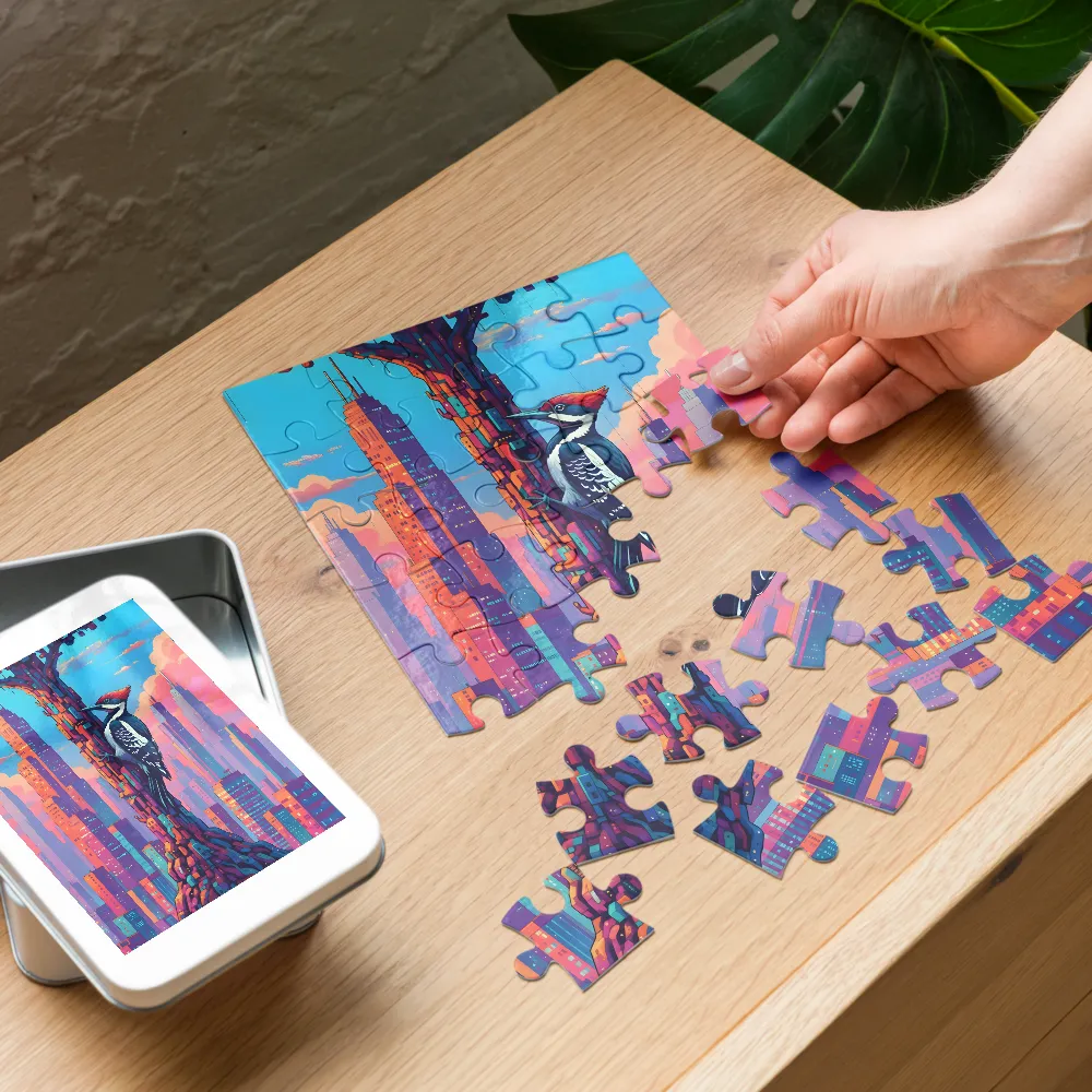 Urban Woodpecker 
 Jigsaw Puzzle in Tin Box
