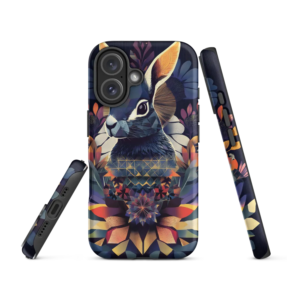 Ethereal Bunny: A Geometric Wonderland | Phone Case